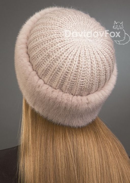 Алель норка трикотаж дымчатая роза украшение