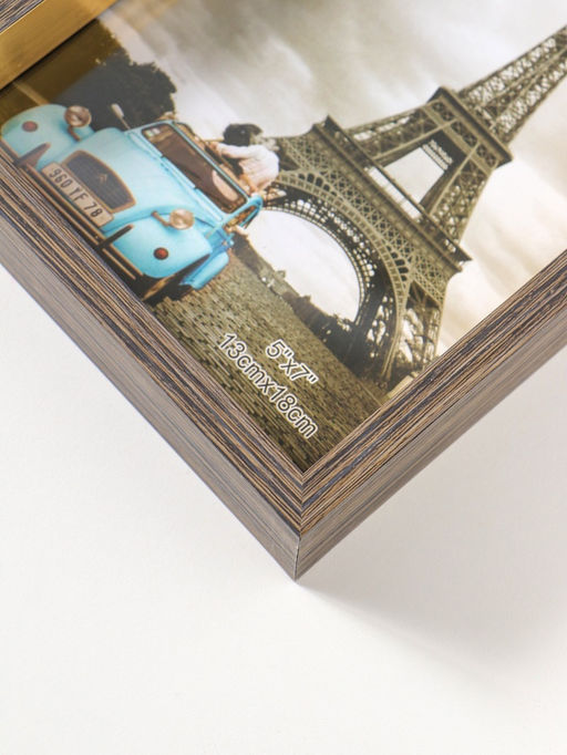 Фоторамка пластик 13х18 см "Ламберто" бежево-чёрный с золотом 19х14х3,5 см