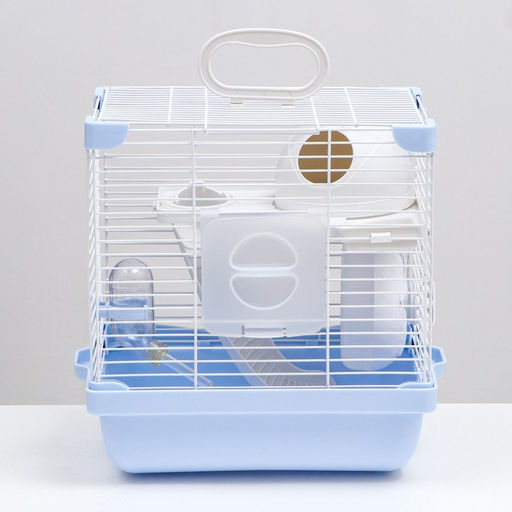 Клетка для грызунов укомплектованная, 27 х 19 х 28 см, голубая - Пижон фото 2