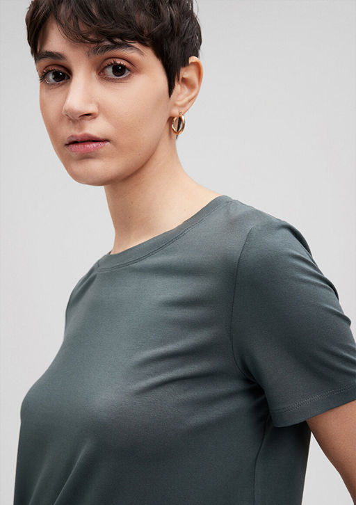 Lux Touch Yesil Basic Tisort - Mavi фото 5