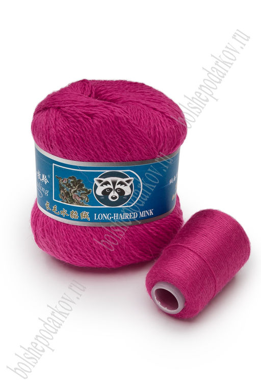 Пряжа "Пух норки" 50 гр (5 шт) SF-7846, фукси №6