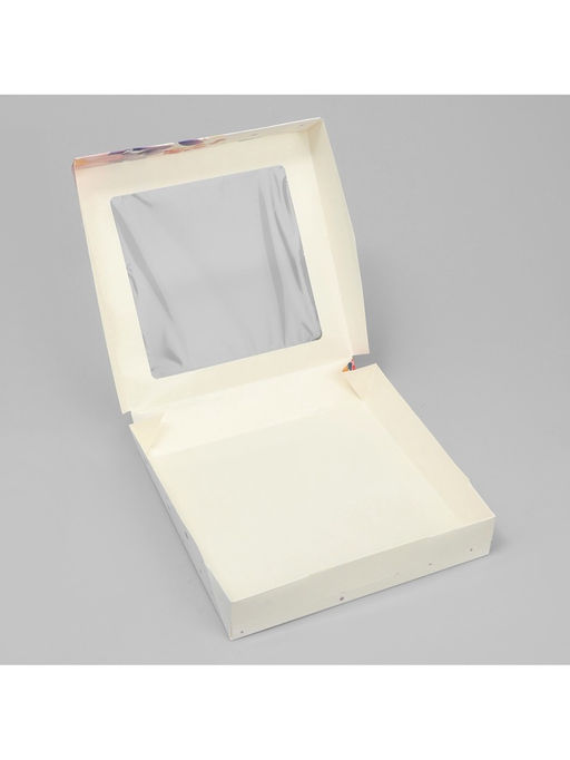 Цена за 5 шт. Кондитерская упаковка, коробка с ламинацией «Цветы», 20×20×4 см