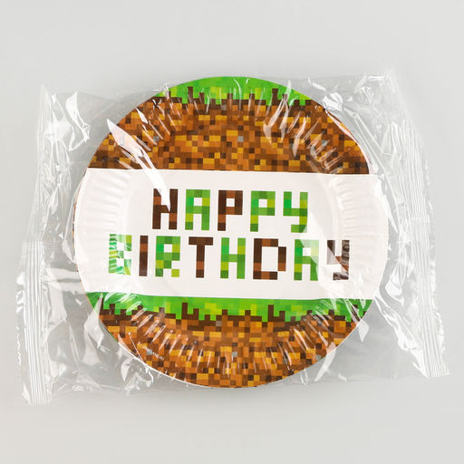 Цена за 10 шт. Тарелка бумажная Happy birthday!, 18 см - Страна карнавалия фото 5