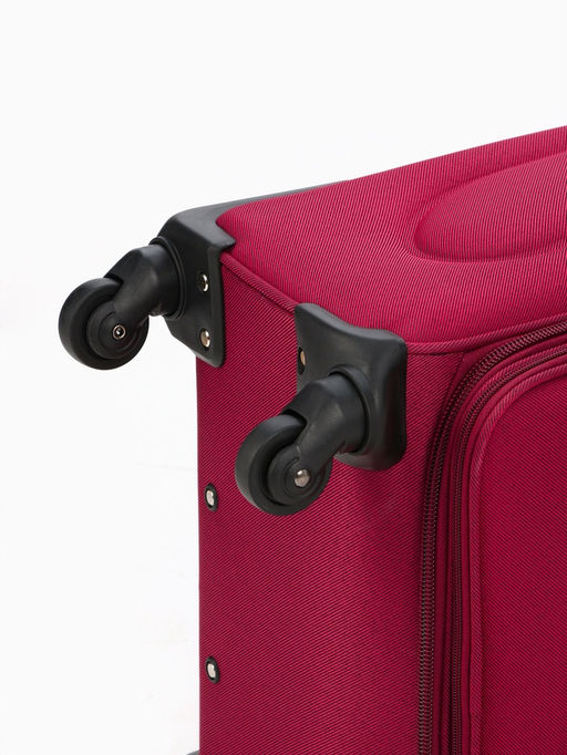 Чемодан на колёсах средний 72 л (M), на молнии, с увеличением, кодовый замок, 4 колеса, красный