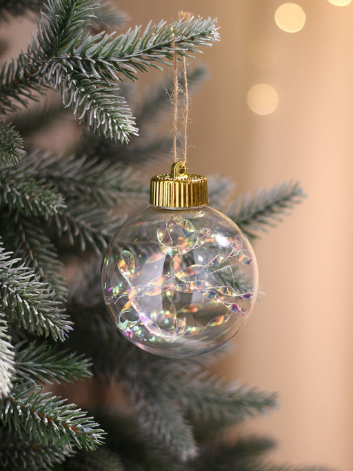 Ёлочные игрушки Джотто, шары новогодние, d=8 см, набор 3 шт., перламутровый/прозрачный - Зимнее волшебство фото 6
