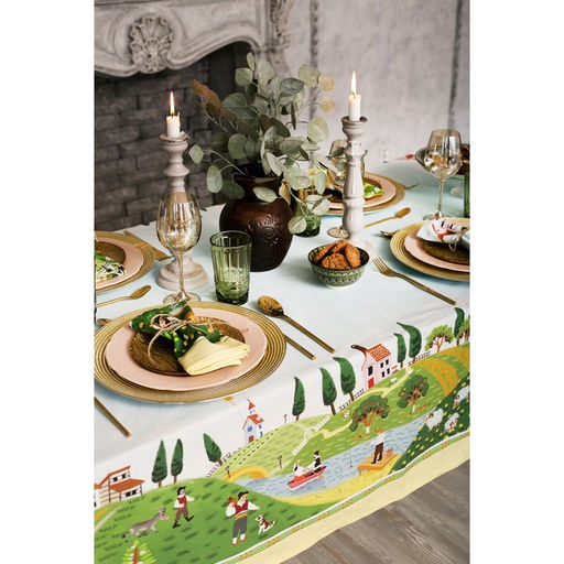 Набор столовый Этель Тоскана, скатерть 180х150 см, салф. 40х40 см-8шт, 100% хл  фото 5