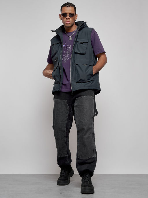 Куртка - жилетка трансформер 2 в 1 мужская зимняя темно-синего цвета 2409TS - Mtforce фото 28