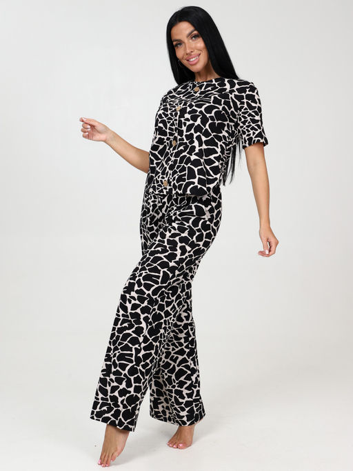 457 Домашний костюм (брюки) (Черный жираф) - А-дина фото 3