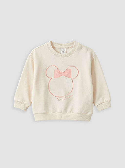 Minnie Mouse Nak??l? K?z Bebek Sweatshirt ve E?ofman Alt?