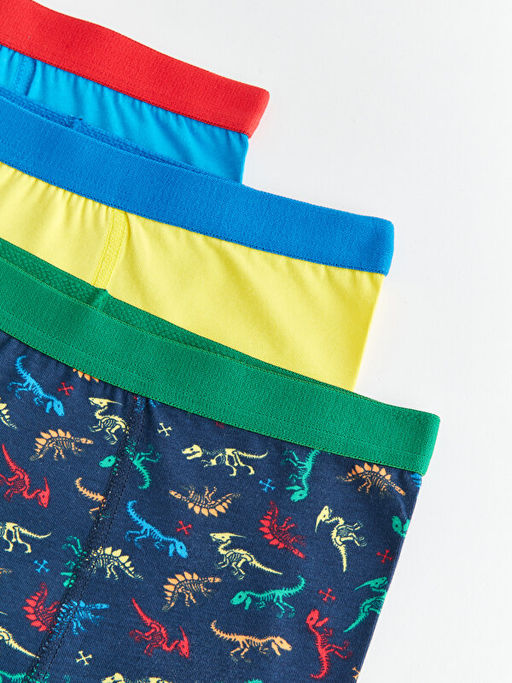 Bask?l? Pamuklu Erkek ?ocuk Boxer 3l? - Waikiki фото 3