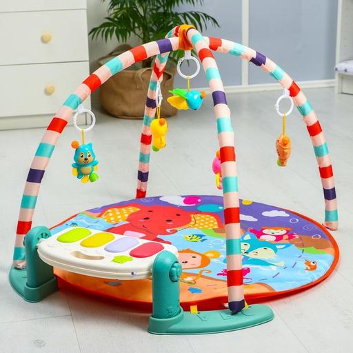 Развивающий коврик Игра малыша, с пианино, круглый, голубой - Simaland фото 13