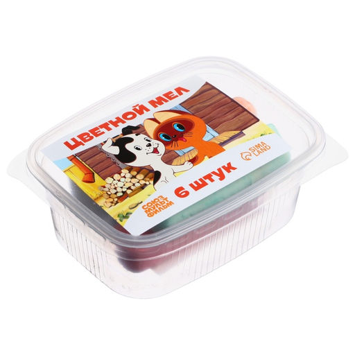 Мелки цветные, 6 цветов, 6 штук «Котёнок по имени Гав»