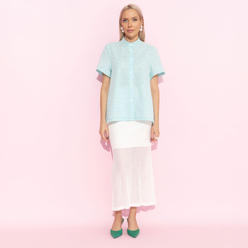 Рубашка из хлопка Позитивный посыл (мятный) - Charutti фото 6