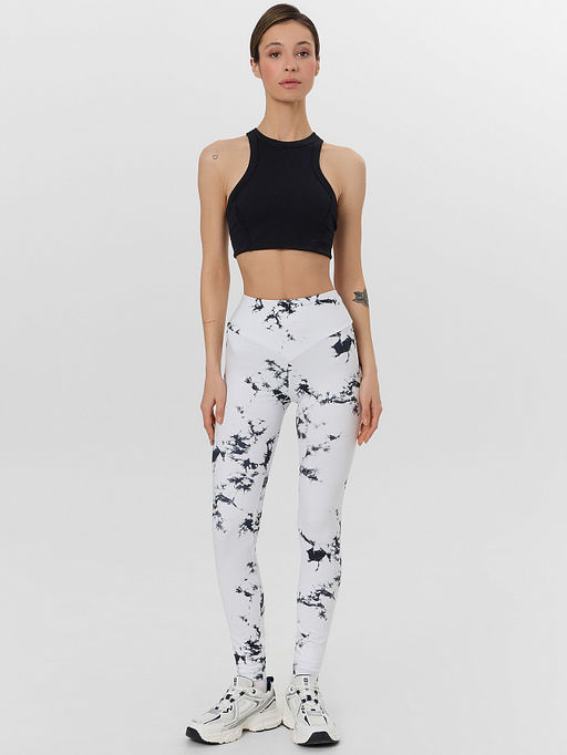 Легинсы женские белые с эффектом тай-дай - Mark formelle фото 4