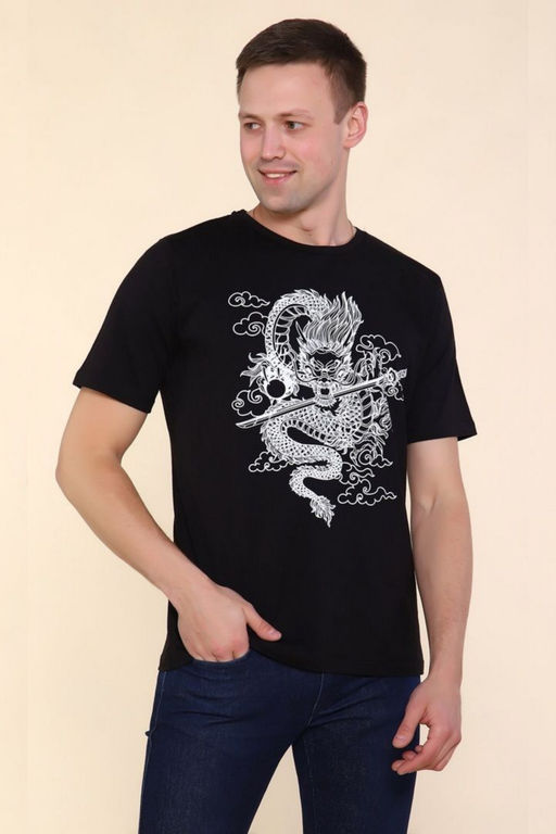2224 Футболка мужская Тату дракона