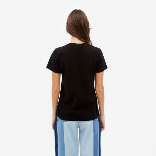 Футболка однотонная женская MINAKU: Basic line, чёрная, размер 48