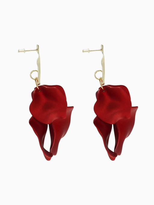 Серьги ассорти Ветер мятые треугольники, цвет красно-золотой