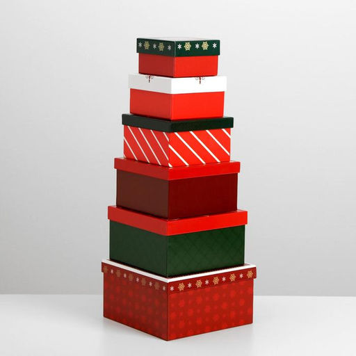 Набор подарочных коробок 10 в 1 С новым годом, 10 10 6 28 28 15 см - Дарите счастье фото 2