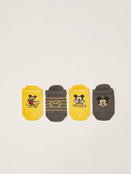 Mickey Mouse Bask?l? Erkek Bebek Patik ?orap 4l? - Waikiki фото 2