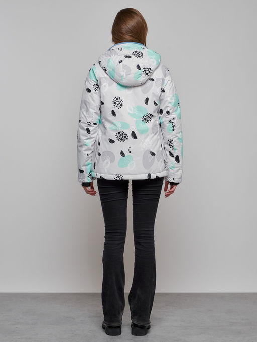 Горнолыжная куртка женская зимняя серого цвета 2302-1Sr