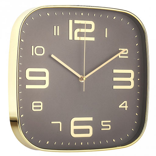 Часы настенные "Парадиз" 29х29х4см, мягкий ход, циферблат шоколадный; цифры арабские, золотой; корпус пластик, золотой; в коробке (Китай)