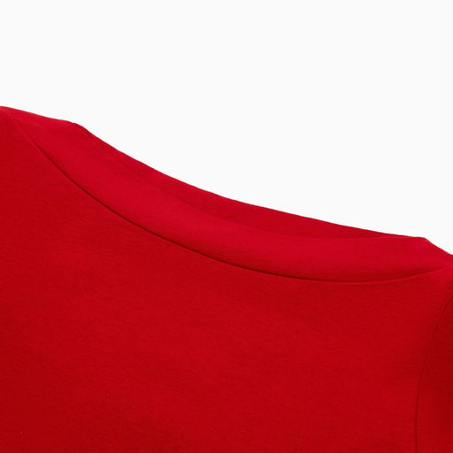 Футболка женская с вырезом лодочка MINAKU: Basic line, красная, размер 46