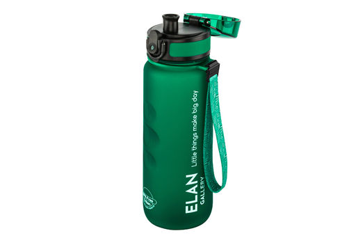 Бутылка для воды 500 мл 6,5*6,5*23 см "Style Matte" с углублениями д/пальцев, темно-зеленая