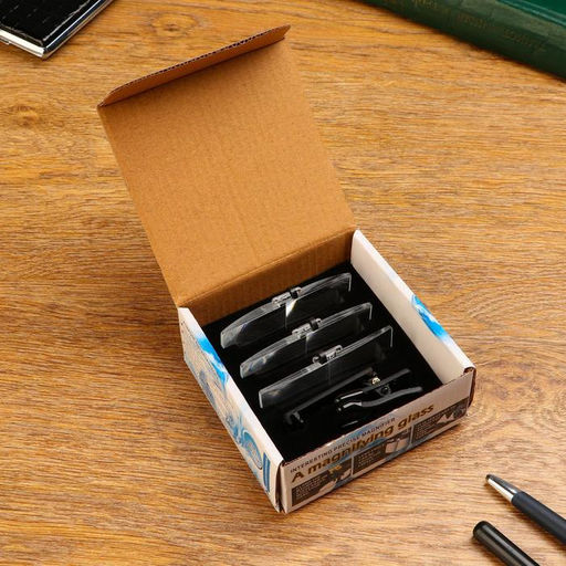 Лупа налобная с прищепкой на очки, 7.5×2.8 см, 3 линзы: 3.5х, 2.5х, 1.5х