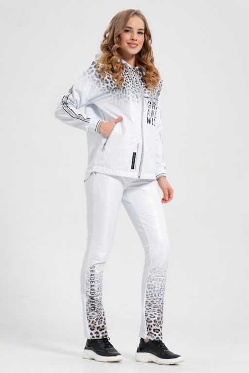 Толстовка из футера комбинированного с принтованной плащевой тканью - А+б коллекция фото 6