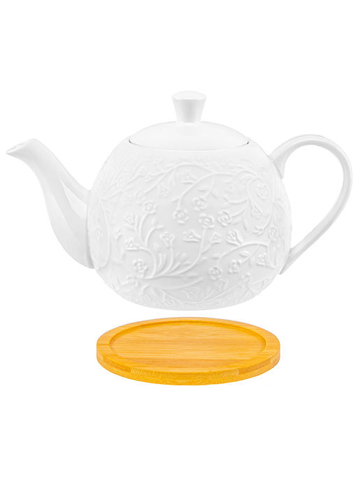 Чайник 900 мл 22,5*13*14 см Веточки-цветочки на деревянной подставке - Elan gallery фото 22