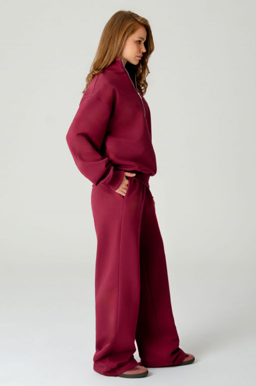Арт. 2-542/1 Костюм женский с брюками 44-50 (4 шт) Цвет:бордовый - Калинка фото 4