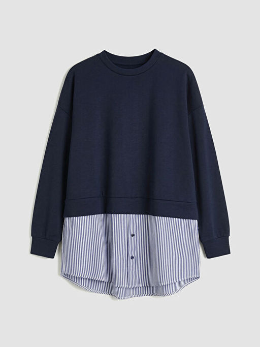 G?mlek Detayl? Kad?n Sweatshirt Tunik