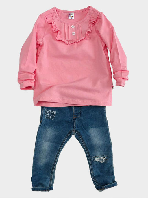 Футболка (лонгслив) UD 1145 розовый - Mini maxi фото 5