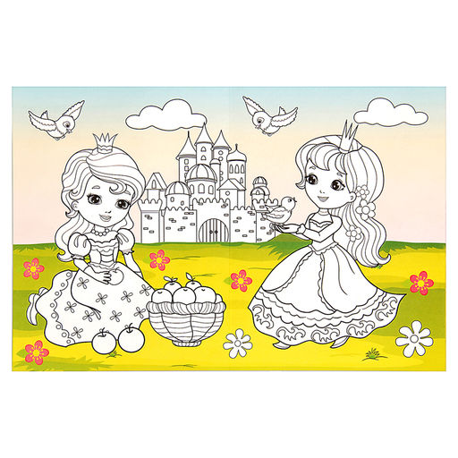 Раскраска длинная Принцессы и друзья - Буква-ленд фото 3
