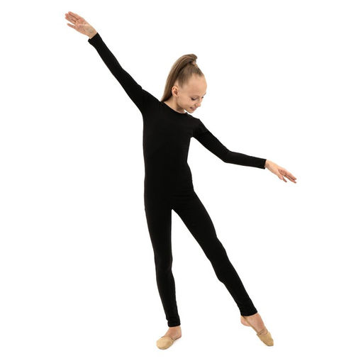 Комбинезон х/б c длинным рукавом, без выреза под пятку, р. 40, цвет чёрный - Grace dance фото 4