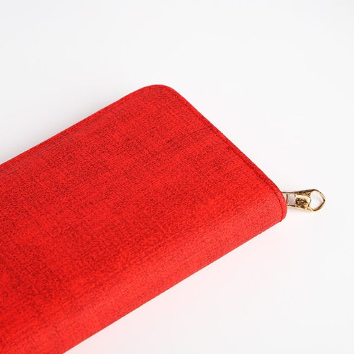 Кошелёк женский на молнии, 19.5×2.5×10 см, красный