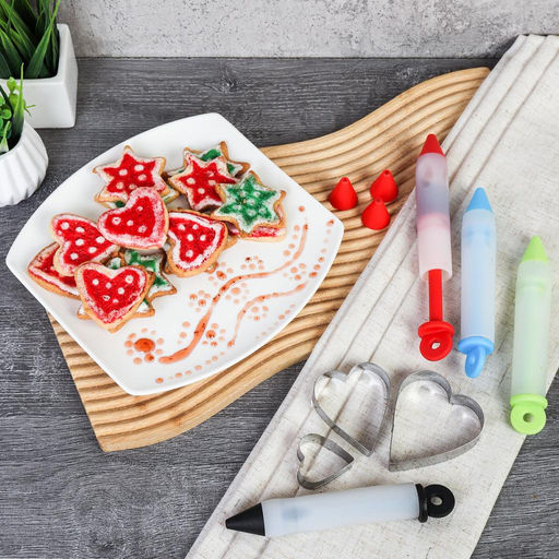 Кондитерский набор формы для печенья Сердце + карандаш для декорирования / SH-1525/TV-178 /уп / ПРОМО АКЦИЯ