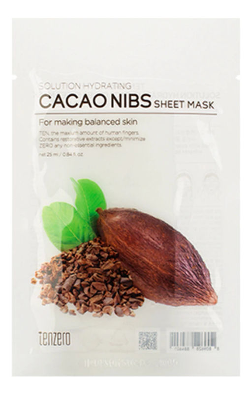 Маска тканевая с экстрактом какао TENZERO Solution Hydrating Cacao Nibs Sheet Mask , 25ml