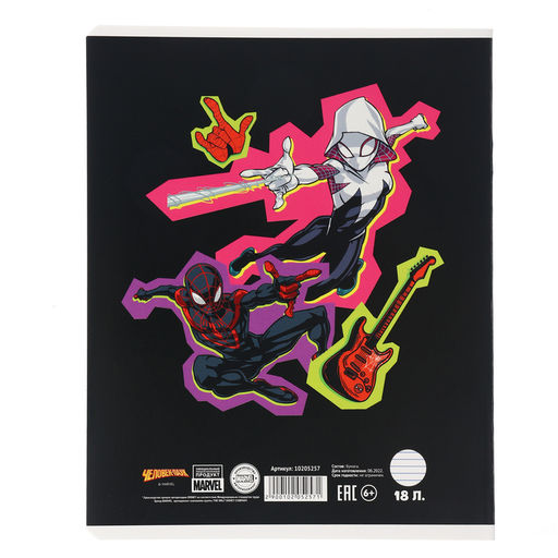 Цена за 20 шт. Тетрадь в линейку 18 листов, 5 видов МИКС, обложка мелованный картон,