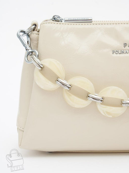 Сумка женская кожаная 1230-2Y apricot white Polina&Eiterou  в Новосибирске