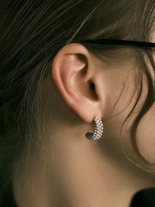 Серьги набор 5 пар Леди линии, цвет белый в серебре - Queen fair фото 4