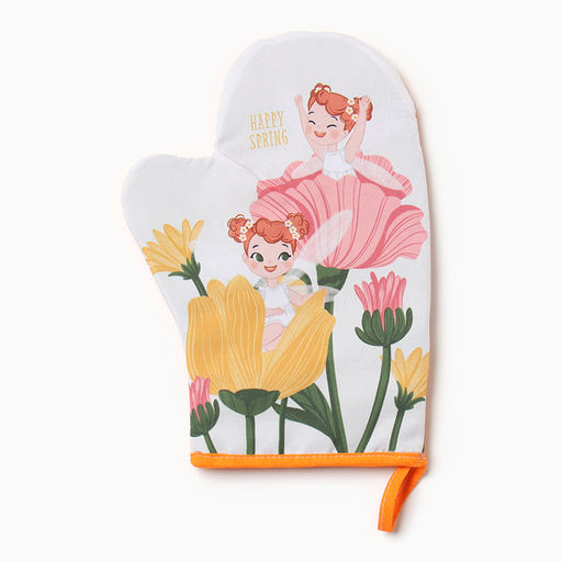 Набор кухонный «Доляна. Весна»: варежка 20×28 см, прихватка 17×17 см, 35% хлопок, 65% п/э