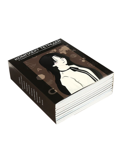 Набор предметных тетрадей Calligrata TOP «Аниме», 10 предметов, 48 листов, со справочным материалом, обложка из мелованного картона, твин-лак, выборо...