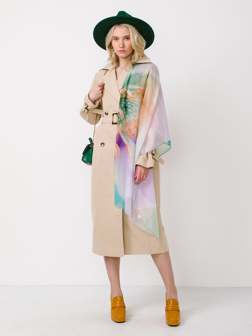 Большой, мягкий, тонкий и очень нежный двусторонний палантин с рисунком в стиле арт-деко - Tantino фото 2