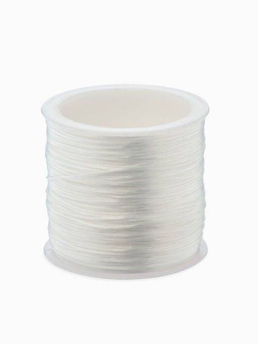 Цена за 2 шт. Нить силиконовая (резинка), плоская 1 мм, L=50 м, прозрачная