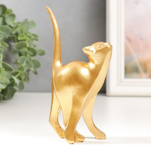 Фигурка полистоун «Золотая кошечка», 3.4×6×13 см