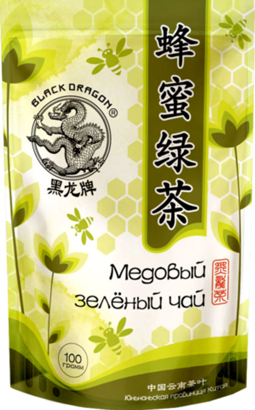 Черный дракон. Медовый зеленый чай 100 гр. мягкая упаковка
