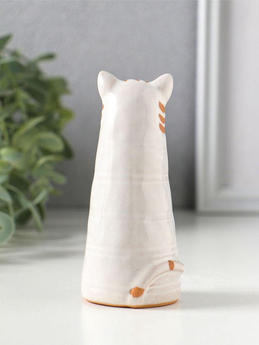 Сувенир керамика "Полосатый котик, хвост рогаликом" 4,7х4,7х10,1 см