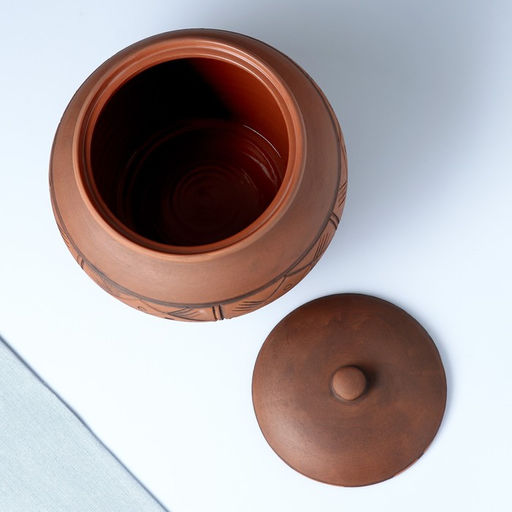 Жаровня Кунгурская керамика «Орнамент», 7 л, с прорезью, молочение, коричневая