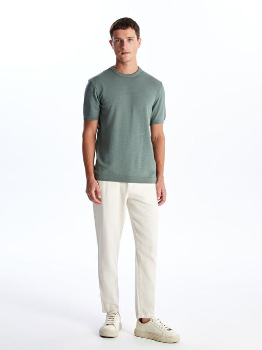 Bisiklet Yaka K?sa Kollu Erkek Triko Kazak